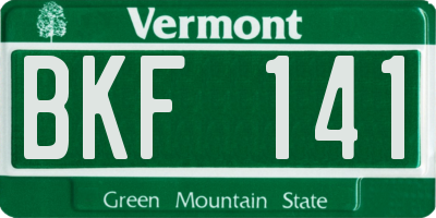 VT license plate BKF141