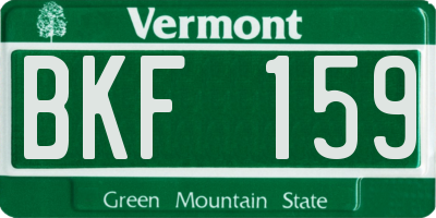 VT license plate BKF159