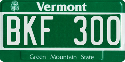 VT license plate BKF300