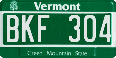 VT license plate BKF304