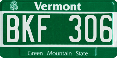 VT license plate BKF306