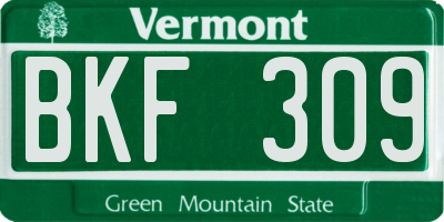 VT license plate BKF309
