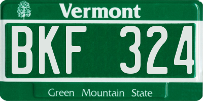 VT license plate BKF324