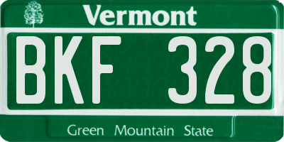 VT license plate BKF328
