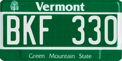 VT license plate BKF330