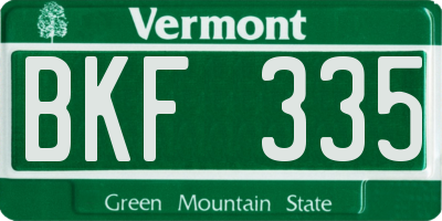 VT license plate BKF335
