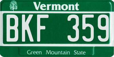 VT license plate BKF359