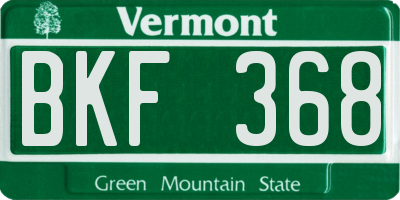 VT license plate BKF368