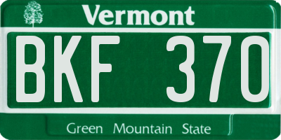 VT license plate BKF370