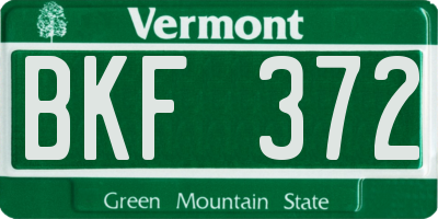 VT license plate BKF372