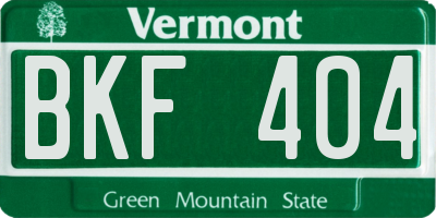 VT license plate BKF404