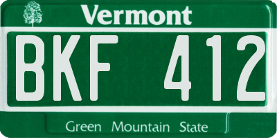 VT license plate BKF412
