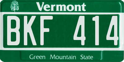 VT license plate BKF414