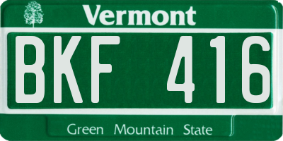 VT license plate BKF416