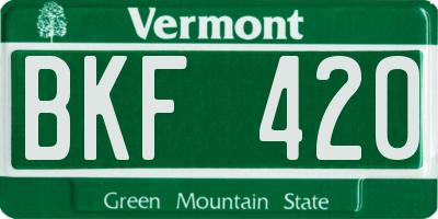 VT license plate BKF420
