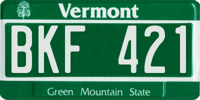 VT license plate BKF421