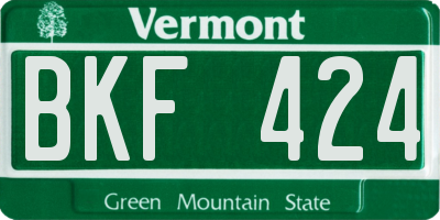 VT license plate BKF424