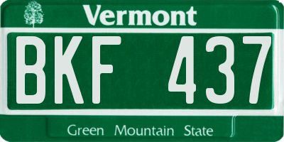 VT license plate BKF437