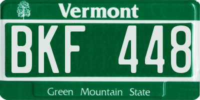 VT license plate BKF448