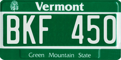 VT license plate BKF450