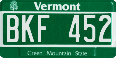 VT license plate BKF452