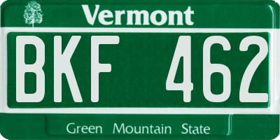 VT license plate BKF462