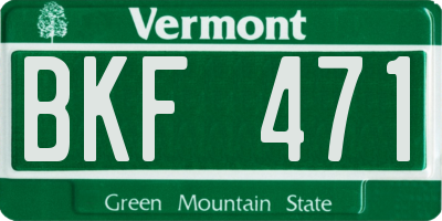 VT license plate BKF471