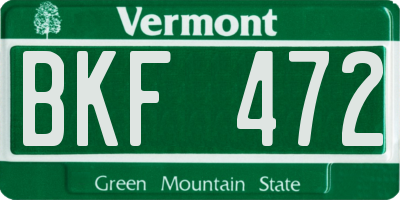 VT license plate BKF472