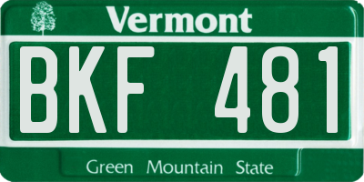 VT license plate BKF481