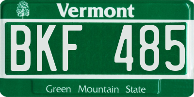 VT license plate BKF485