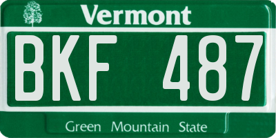 VT license plate BKF487