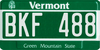 VT license plate BKF488