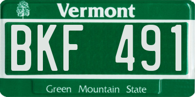 VT license plate BKF491