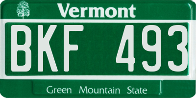 VT license plate BKF493
