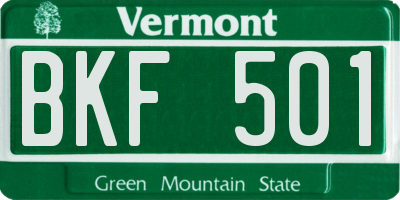 VT license plate BKF501