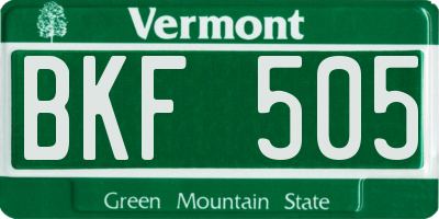 VT license plate BKF505