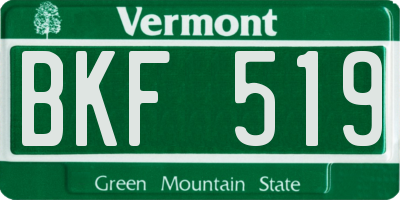 VT license plate BKF519