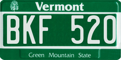 VT license plate BKF520
