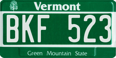 VT license plate BKF523
