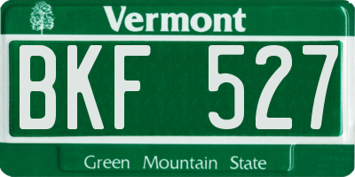 VT license plate BKF527