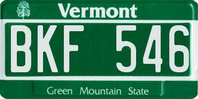 VT license plate BKF546