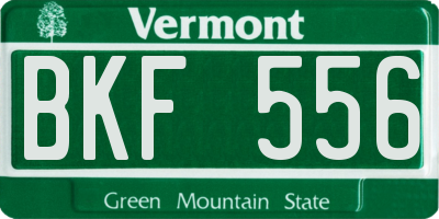 VT license plate BKF556