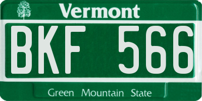 VT license plate BKF566