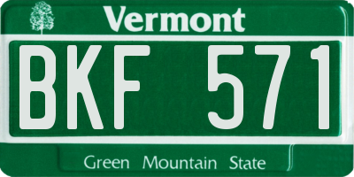 VT license plate BKF571