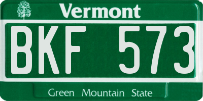 VT license plate BKF573