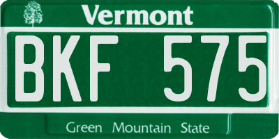 VT license plate BKF575