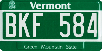 VT license plate BKF584