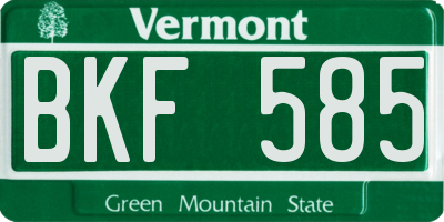 VT license plate BKF585