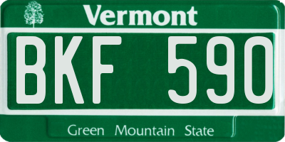 VT license plate BKF590