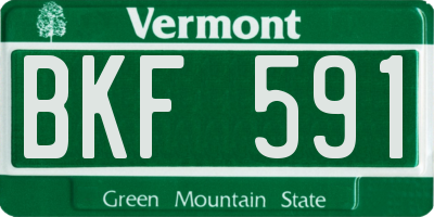 VT license plate BKF591